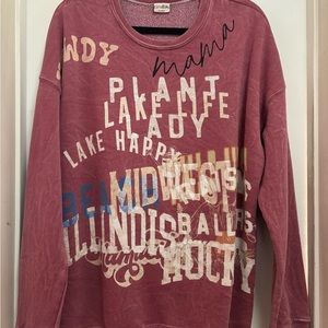 Oat Collective Sand Wash Crew Neck Graphic Sweatshirt Sz XL